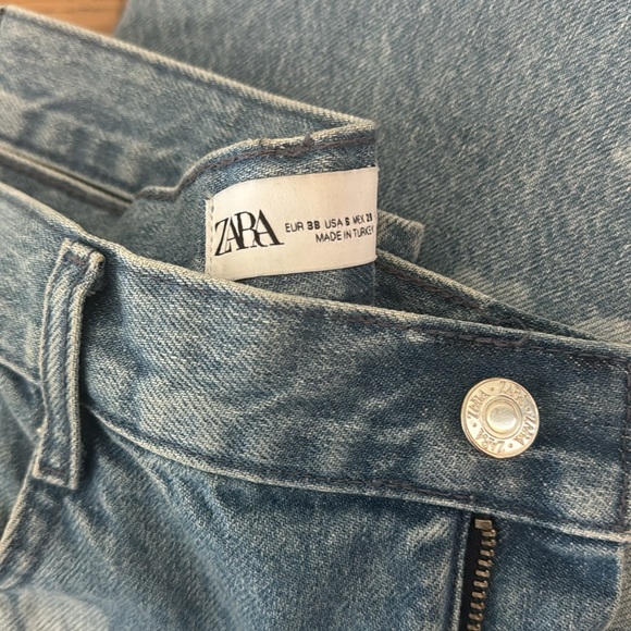 Zara floral printed wide leg jeans size 6 - Picture 6 of 6